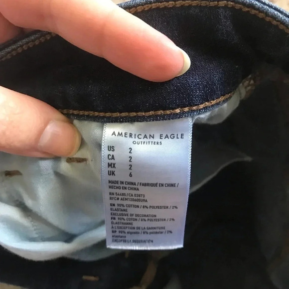 American Eagle Hi Rise Shortie Jean Shorts - Picture 5 of 5